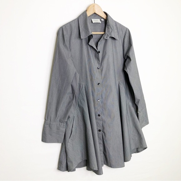 INAE Collection, pinstripe, gray tunic, shirt, dress - Picture 11 of 11